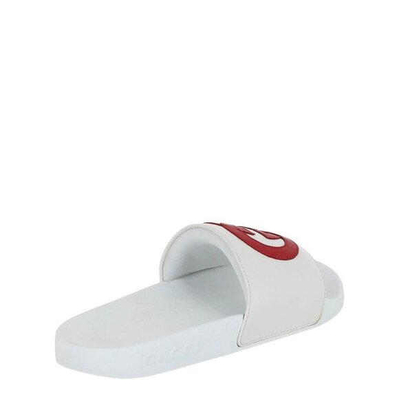 Gucci Interlocking G Slide Sandals – White Nappa Leather – Size 39 / US 9 – NIB - Picture 3 of 9